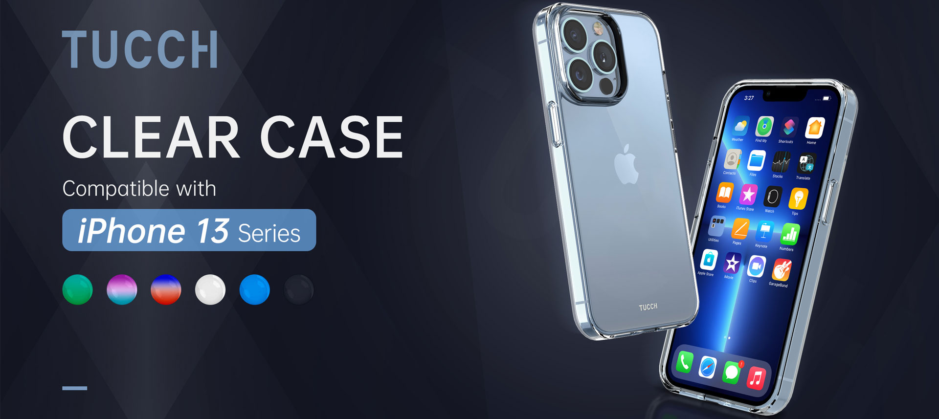 TUCCH iPhone 13 Clear TPU Case