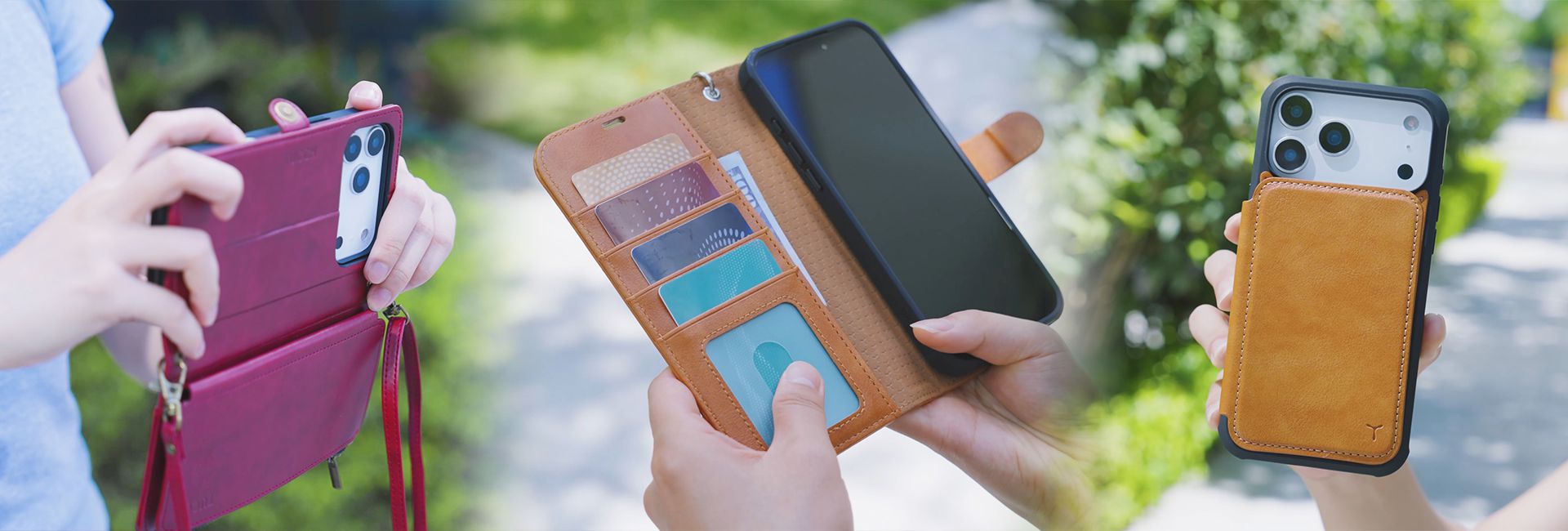 TUCCH iPhone 17 Leather Case with Magnetic Wallet/Card Holder