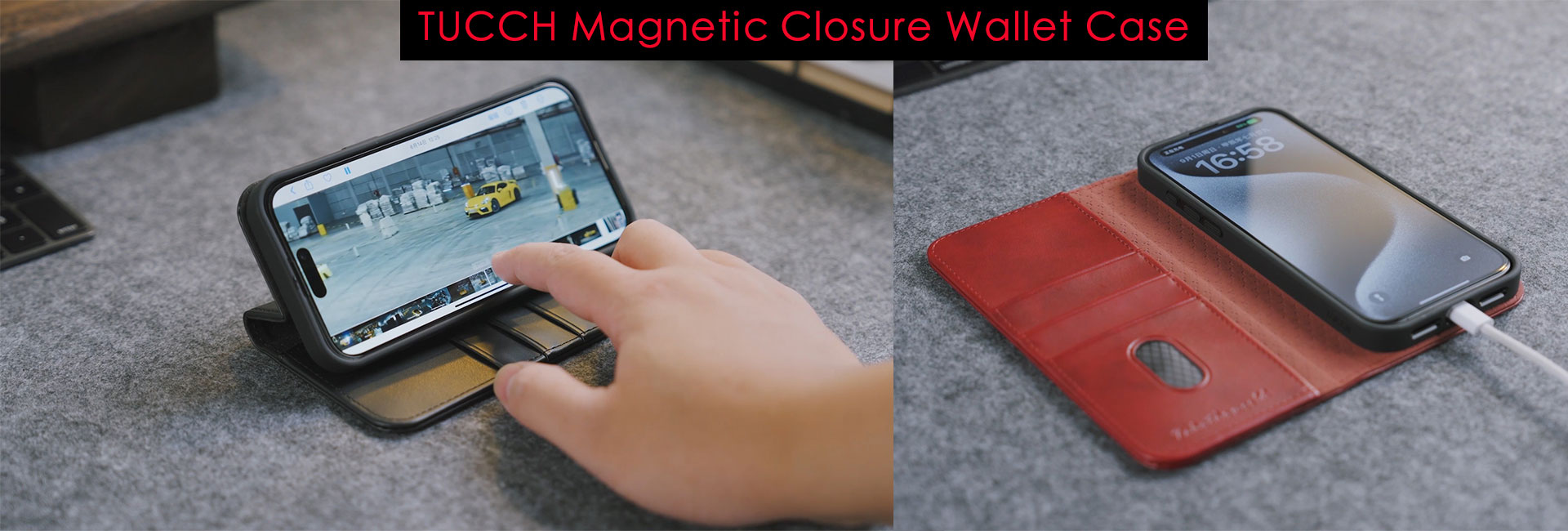 TUCCH iPhone 16 Pro Wallet Case