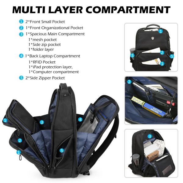 15.6-inch Laptop Backpack, 28L Travel 