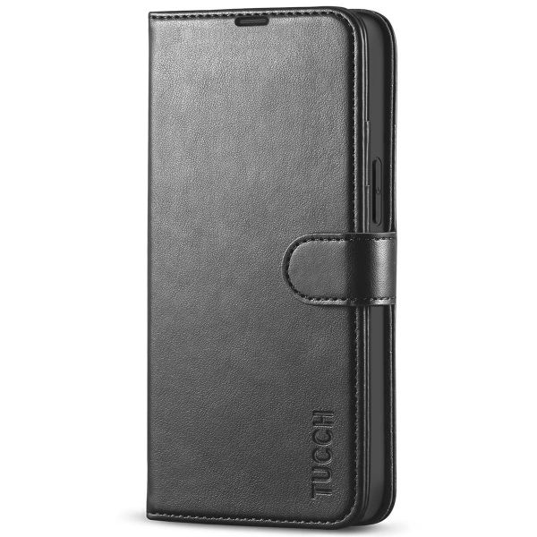 salat krydstogt Meget sur TUCCH iPhone 13 Mini Leather Wallet Case Folio Flip Book Full Protection  Cover With Kickstand, Card Slots and Magnetic Clasp-Black