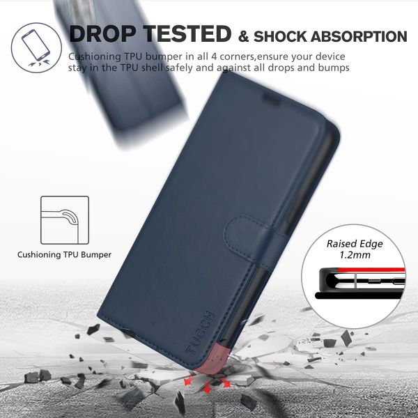 Black RFID Blocking Card Slot Stand Phone Case with PU Leather Magnetic Flip Cover Compatible with iPhone 13 Pro Max 6.7 TUCCH Wallet Case for iPhone 13 Pro Max 5G Shockproof TPU Interior Case