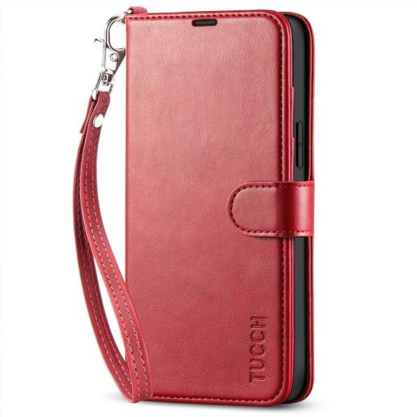 TUCCH iPhone 15 Pro Max Wallet Case, iPhone 15 Pro Max PU Leather Case,  Card Slots, RFID Blocking, Book Folio Flip Kickstand Cover with Magnetic  Clasp