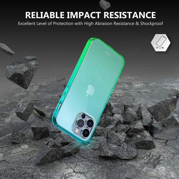 Funda de TPU Claro para iPhone 13 6.1 Gradiente Púrpura y Azul Carcasa Protectora Antigolpes y Anti-rasguños Funda Ultrafina con Protector de Pantalla TUCCH Funda Compatible con iPhone 13 5G 
