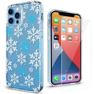TUCCH iPhone 12 iPhone 12 Pro Clear Case, IML New Craft Scratchproof Shockproof Slim Case - Snowflake