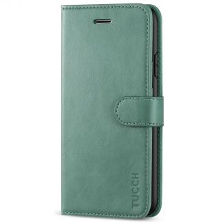TUCCH iPhone 11 Leather Wallet Case Folio Flip Kickstand With Magnetic Clasp-Myrtle Green