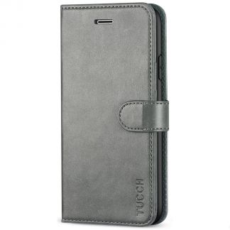 TUCCH iPhone 7/8 Plus Wallet Case Folio Style Kickstand With Magnetic Strap-Gray