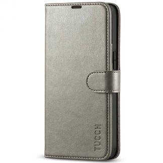 TUCCH iPhone 13 Wallet Case, iPhone 13 Book Folio Flip Kickstand With Magnetic Clasp-Gray