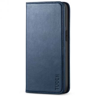 TUCCH iPhone 13 Wallet Case, iPhone 13 Flip Cover With Kickstand, Card Slots, Magnetic Closure-Dark Blue
