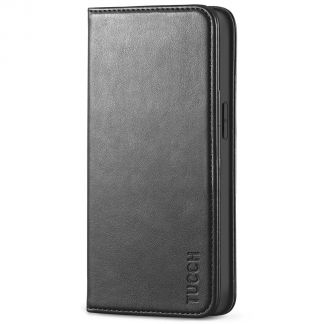 TUCCH iPhone 13 Wallet Case, iPhone 13 Flip Cover With Kickstand, Card Slots, Magnetic Closure-Black