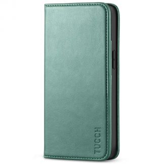 TUCCH iPhone 13 Mini Wallet Case - Mini iPhone 13 5.4-inch PU Leather Cover with Kickstand Folio Flip Book Style, Magnetic Closure-Myrtle Green