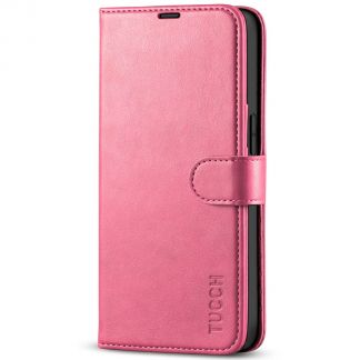 TUCCH iPhone 13 Pro Wallet Case, iPhone 13 Pro Book Folio Flip Kickstand With Magnetic Clasp-Hot Pink