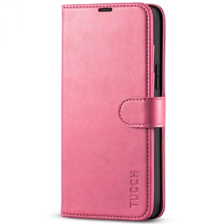 TUCCH iPhone 13 Pro Max Wallet Case, iPhone 13 Max Pro Book Folio Flip Kickstand With Magnetic Clasp-Hot Pink