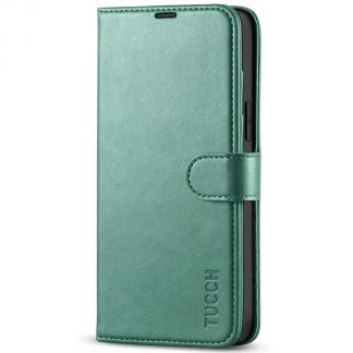 TUCCH iPhone 13 Pro Max Wallet Case, iPhone 13 Max Pro Book Folio Flip Kickstand With Magnetic Clasp-Myrtle Green