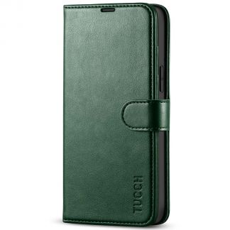 TUCCH iPhone 13 Pro Max Wallet Case, iPhone 13 Max Pro Book Folio Flip Kickstand With Magnetic Clasp-Midnight Green