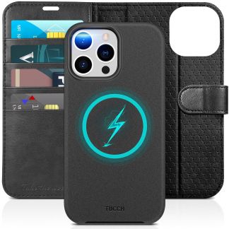TUCCH iPhone 15 Pro Max Magnetic Detachable Wallet Case, iPhone 15 Pro Max Leather Case 2IN1, Card Slots, Book Folio Flip Cover with Stand Magnetic Clasp