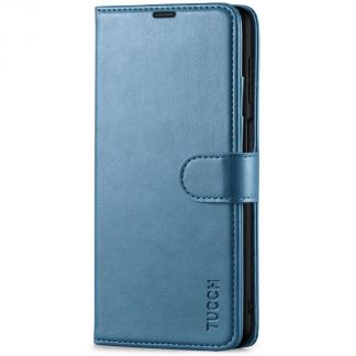 TUCCH Samsung A12/M12 Wallet Case, Samsung Galaxy A12/M12 5G PU Leather Case Flip Cover, Stand With RFID Blocking And Magnetic Closure - Light Blue