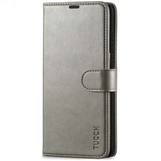 TUCCH Samsung Galaxy A52 Wallet Case Folio Style Kickstand With Magnetic Strap - Gray