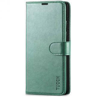 TUCCH Samsung Galaxy A72 Wallet Case Folio Style Kickstand With Magnetic Strap - Myrtle Green