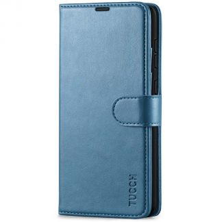 TUCCH Samsung Galaxy A72 Wallet Case Folio Style Kickstand With Magnetic Strap - Lake Blue