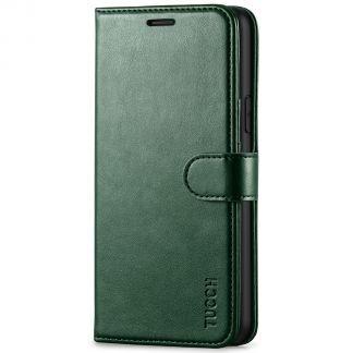 TUCCH iPhone 11 Leather Wallet Case Folio Flip Kickstand With Magnetic Clasp-Midnight Green