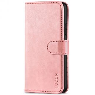 TUCCH IPhone 11 Pro Max Leather Wallet Case Folio Flip Kickstand With Magnetic Clasp-Rose Gold