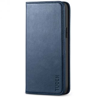 TUCCH iPhone 12 6.1-Inch Wallet Case - iPhone 12 Pro Flip Cover With Magnetic Closure-Dark Blue