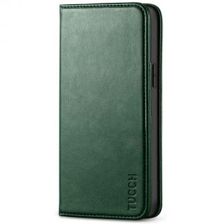 TUCCH iPhone 12 6.1-Inch Wallet Case - iPhone 12 Pro Flip Cover With Magnetic Closure-Midnight Green
