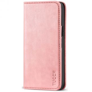 TUCCH iPhone 12 6.1-Inch Wallet Case - iPhone 12 Pro Flip Cover With Magnetic Closure-Rose Gold