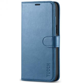 TUCCH iPhone 12 Pro Max 6.7-Inch Wallet Case Folio Flip Kickstand With Magnetic Clasp-Lake Blue