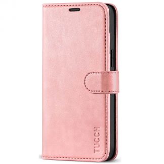 TUCCH iPhone 12 Pro Max 6.7-Inch Wallet Case Folio Flip Kickstand With Magnetic Clasp-Rose Gold