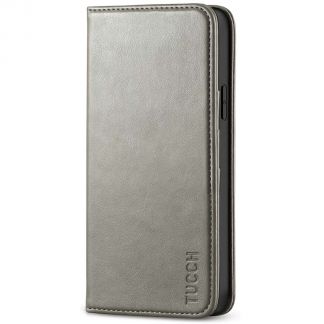 TUCCH iPhone 12 Pro Max Wallet Case - iPhone 12 Pro Max 6.7-Inch Flip Cover With Magnetic Closure-Gray