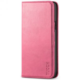 TUCCH iPhone 12 Pro Max Wallet Case - iPhone 12 Pro Max 6.7-Inch Flip Cover With Magnetic Closure-Hot Pink