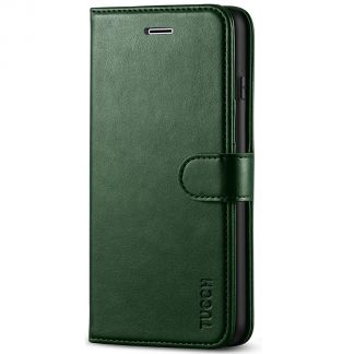 TUCCH iPhone 7/8 Plus Wallet Case Folio Style Kickstand With Magnetic Strap-Midnight Green