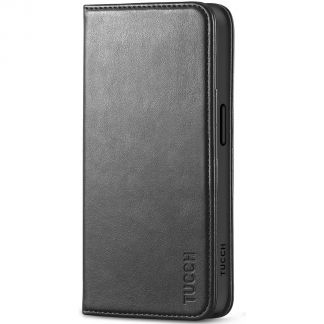 TUCCH iPhone 15 Plus Wallet Case - iPhone 15 Plus Leather Flip Case with Magnetic Closure and Stand - Black