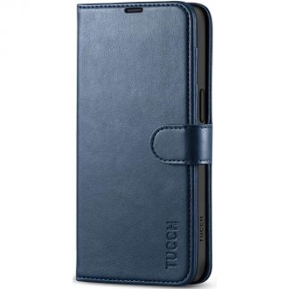 TUCCH iPhone 15 Plus Wallet Case, iPhone 15 Plus Leather Case with Card Holder and Stand - Blue