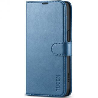 TUCCH iPhone 15 Pro Wallet Case, iPhone 15 Pro Leather Case with Card Holders and Stand - Light Blue