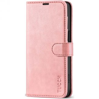TUCCH iPhone 15 Pro Max Wallet Case, iPhone 15 Pro Max Leather Case Magnetic Closure with Card Slots - Rose Gold
