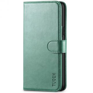 TUCCH iPhone XS Wallet Case Folio Style Kickstand With Magnetic Strap-Myrtle Green