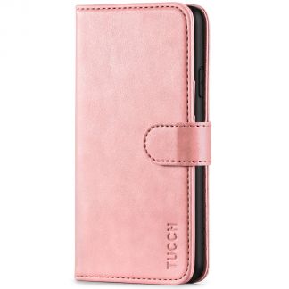 TUCCH iPhone XS Max Wallet Case Folio Style Kickstand With Magnetic Strap-Rose Gold