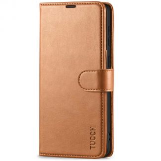 TUCCH Samsung S21 Plus Wallet Case, Samsung Galaxy S21 Plus 5G Flip PU Leather Cover, Stand with RFID Blocking and Magnetic Closure-Light Brown