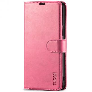 TUCCH Samsung S22 Wallet Case, Samsung Galaxy S22 5G Flip PU Leather Cover, Stand with RFID Blocking and Magnetic Closure-Hot Pink