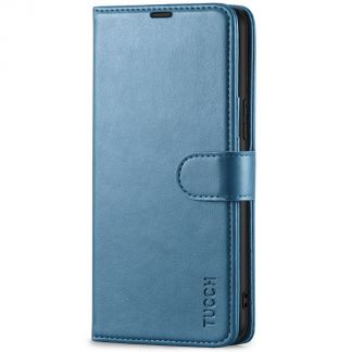 TUCCH Samsung S22 Wallet Case, Samsung Galaxy S22 5G Flip PU Leather Cover, Stand with RFID Blocking and Magnetic Closure-Light Blue