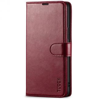 TUCCH Samsung S22 Plus Wallet Case, Samsung Galaxy S22 Plus 5G Flip PU Leather Cover, Stand with RFID Blocking and Magnetic Closure-Wine Red