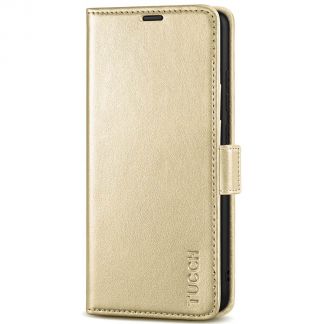 TUCCH Samsung S22 Ultra Wallet Case, Samsung Galaxy S22 Ultra 5G Flip PU Leather Cover, Stand with RFID Blocking and Magnetic Closure-Shiny Champagne Gold