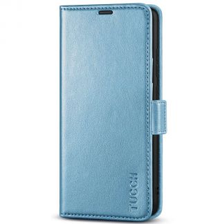 TUCCH Samsung S22 Ultra Wallet Case, Samsung Galaxy S22 Ultra 5G Flip PU Leather Cover, Stand with RFID Blocking and Magnetic Closure-Shiny Light Blue