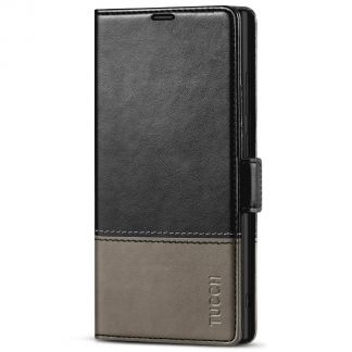 TUCCH Samsung S22 Ultra Wallet Case, Samsung Galaxy S22 Ultra 5G Flip PU Leather Cover, Stand with RFID Blocking and Magnetic Closure-Black &amp; Grey