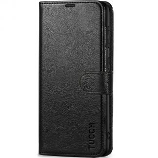 TUCCH Samsung S23FE Wallet Case, Samsung Galaxy S23 FE 5G Flip Leather Cover - Full Grain Black