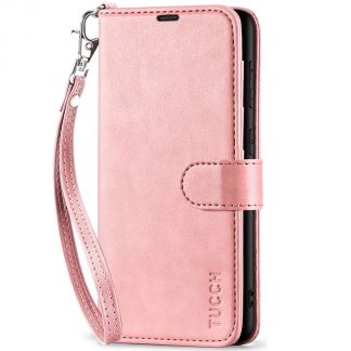 TUCCH Samsung S23FE Wallet Case, Samsung Galaxy S23 FE 5G Flip Leather Cover - Wristlet Rose Gold