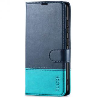 TUCCH Samsung S24 Wallet Case, Samsung Galaxy S24 5G Leather Case Folio Cover - Blue&amp;Lake Blue